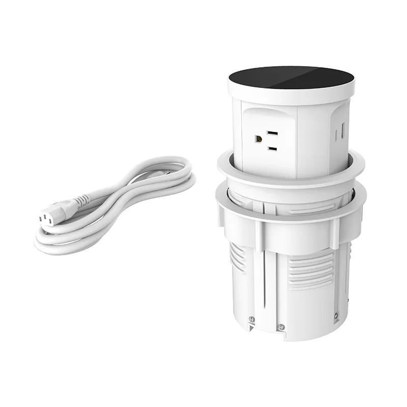 3 コンセント USB プラスチックデスクインレット