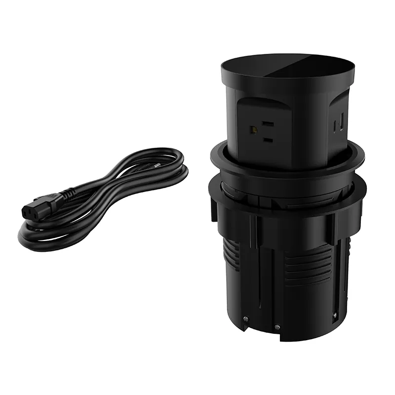 3 コンセント USB プラスチックデスクインレット