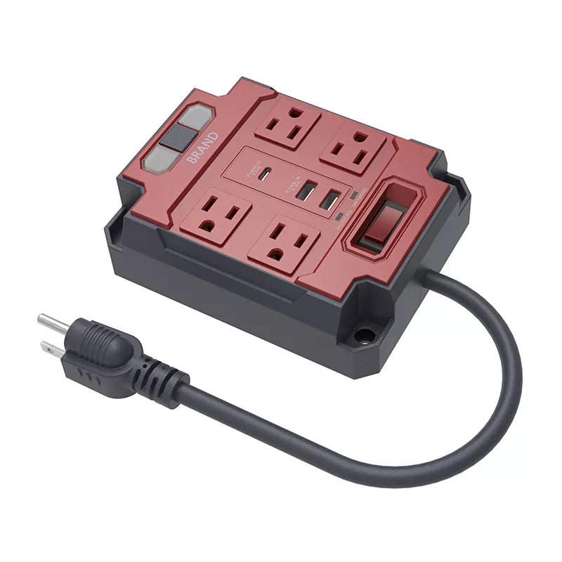 4個口ライト付き電源タップ