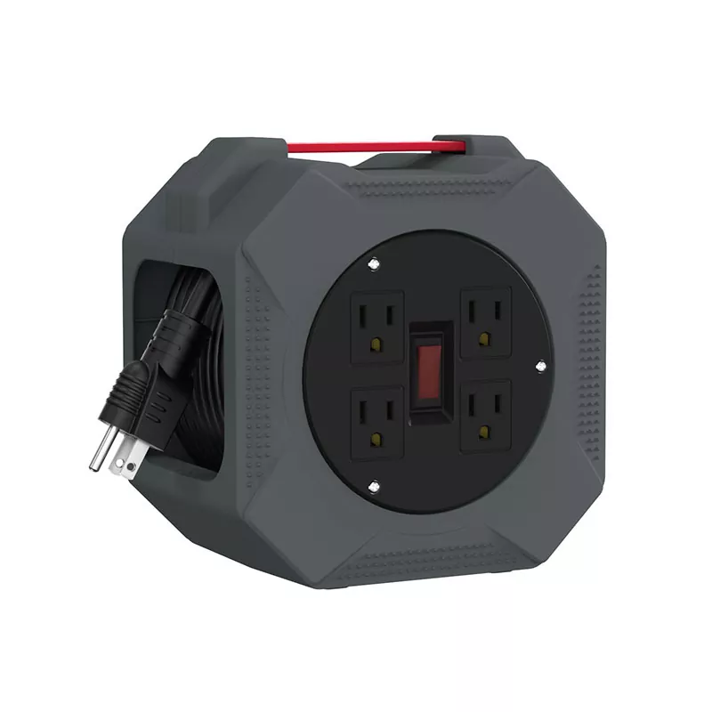 4 Outlets Plastic Cord Reel 30ft